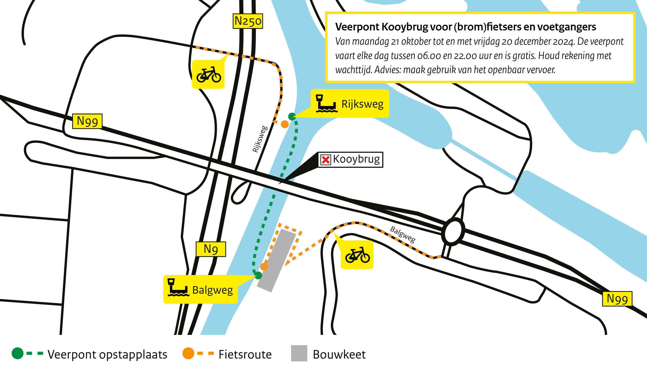 Route veerpont Kooybrug