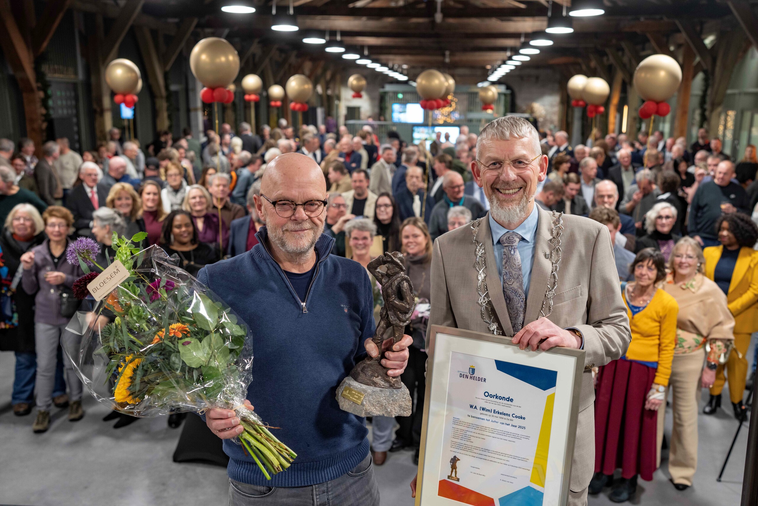 Burgemeester Jan de Boer en Jutter van het Jaar 2026 Wim Erkelens Cooke