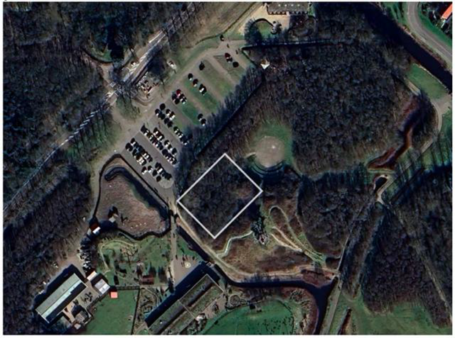 Voorkeurslocatie wildopvang op een luchtfoto