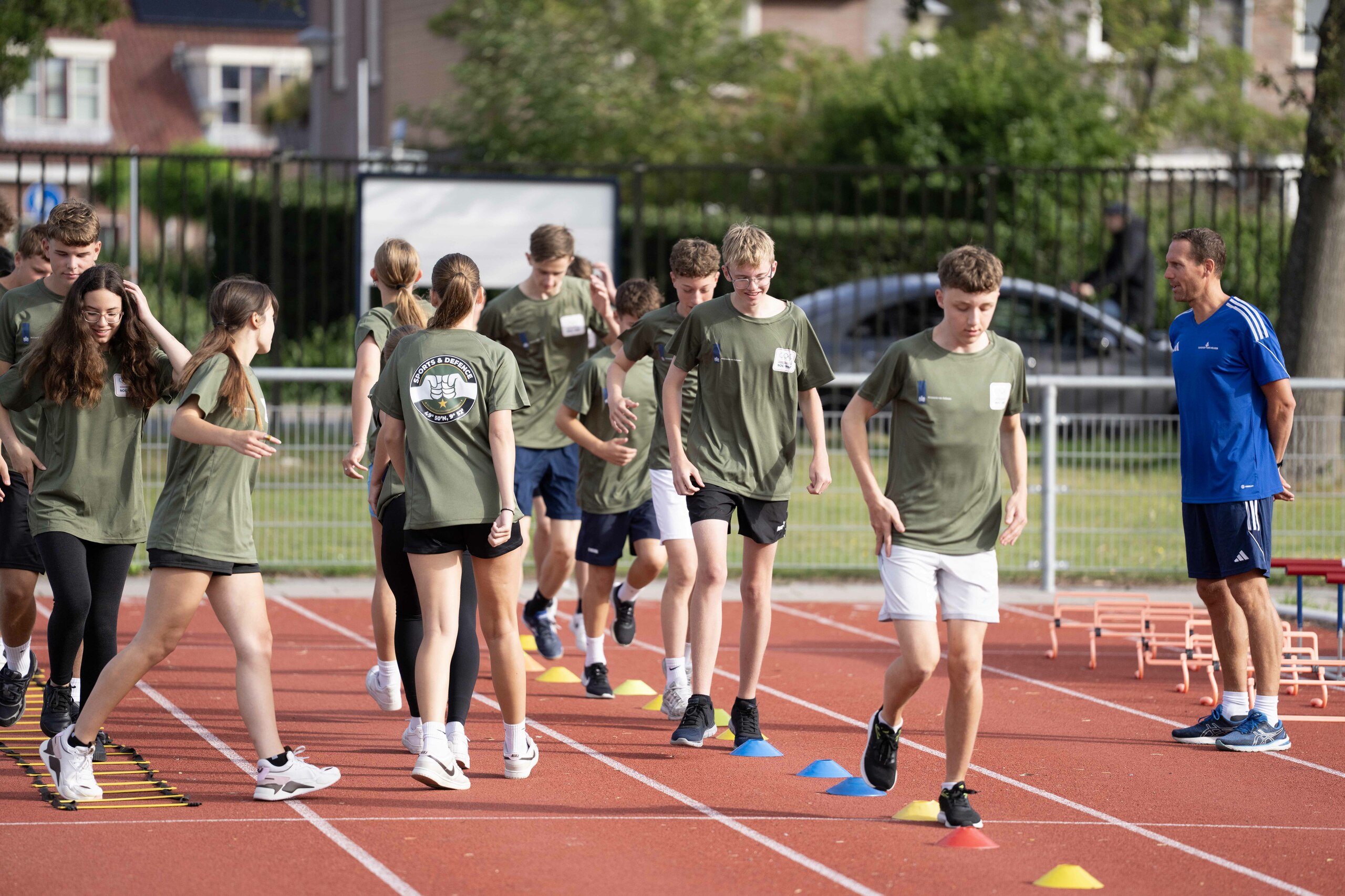 Sportende jongeren