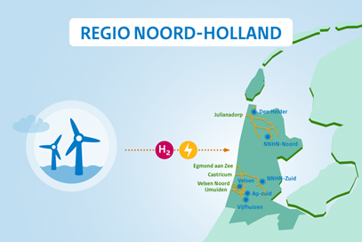 Kaart Regio Noord-Holland met plaatsnamen