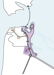 Kart van gebied maritiem cluster